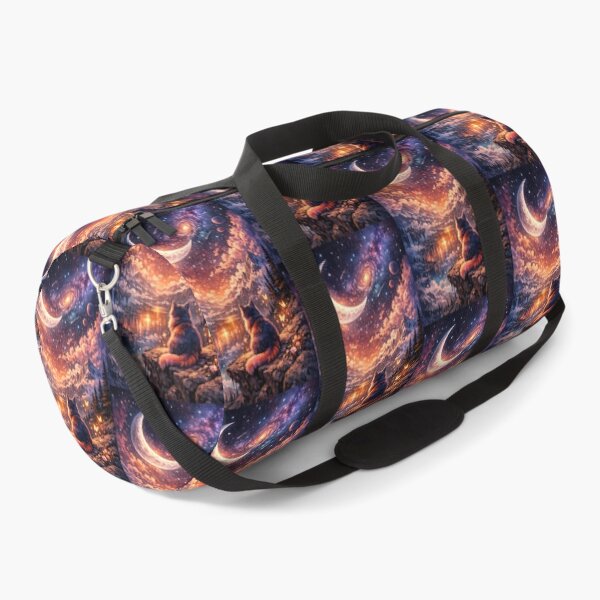 Item preview, Celestial Cat Galaxy Journey - Whimsical Cosmic Moon & Mountain Landscape designed and sold by LYAN-STORE.