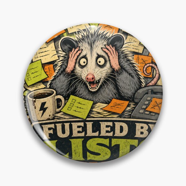 Item preview, Fueled by Lists I Ignore Chaotic Possum designed and sold by Peak Pop Designs | Funny Gifts, Cozy Art & Cute Animals .