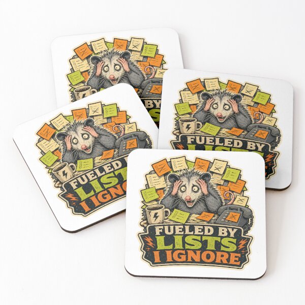 Item preview, Fueled by Lists I Ignore Chaotic Possum designed and sold by Peak Pop Designs | Funny Gifts, Cozy Art & Cute Animals .