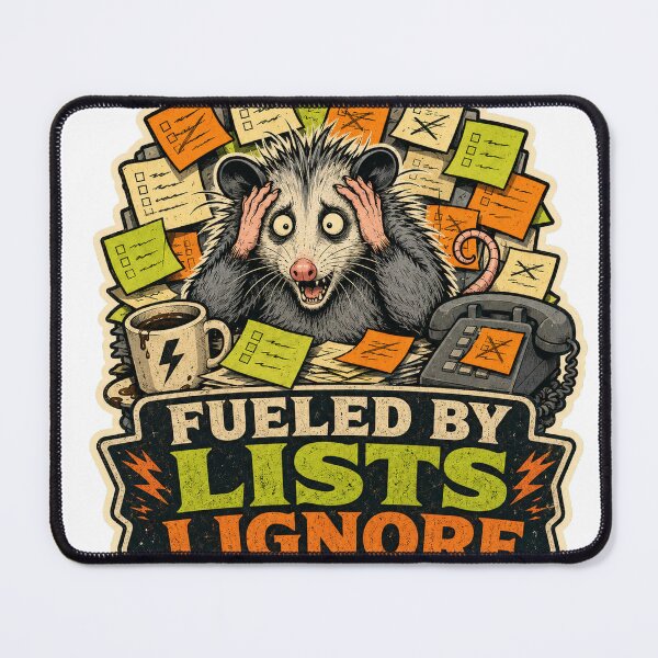 Item preview, Fueled by Lists I Ignore Chaotic Possum designed and sold by Peak Pop Studio..