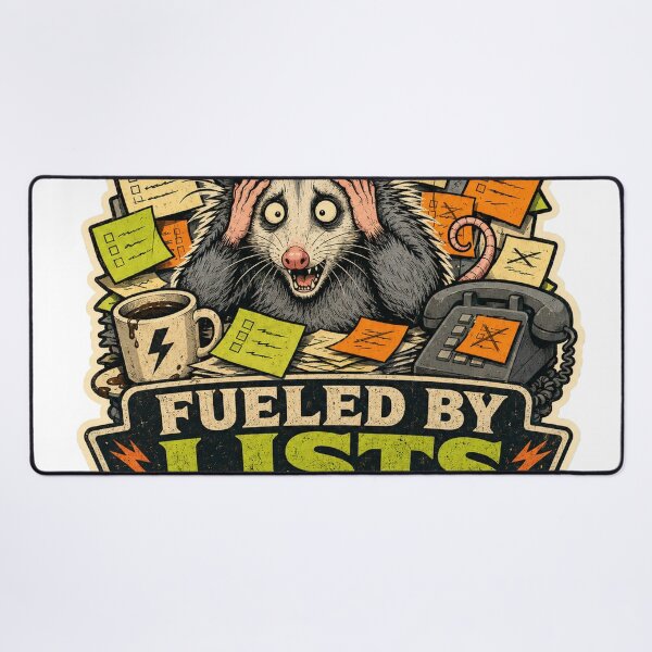 Item preview, Fueled by Lists I Ignore Chaotic Possum designed and sold by Peak Pop Designs | Funny Gifts, Cozy Art & Cute Animals .
