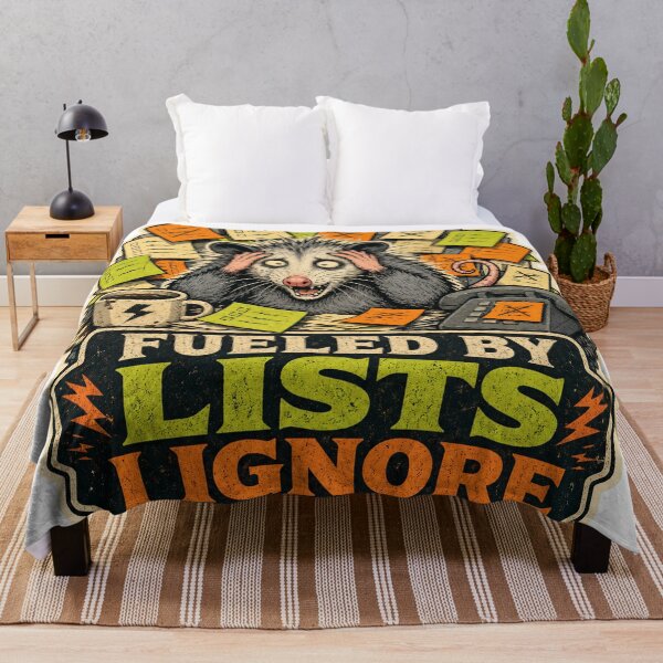 Item preview, Fueled by Lists I Ignore Chaotic Possum designed and sold by Peak Pop Studio..