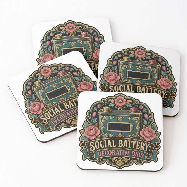 Artikelvorschau, Social Battery Dekoratives Blumen-Vintage-Design entworfen und verkauft von Peak Pop Studio..