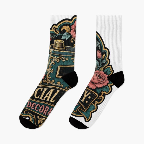 Item preview, Social Battery Decorative Only Floral Vintage Design designed and sold by Peak Pop Designs | Funny Gifts, Cozy Art & Cute Animals .