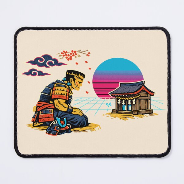 Item preview, Neon Ukiyo‑E Samurai Frankenstein Shrine designed and sold by KungPowUnicorn.
