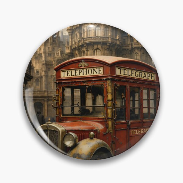Item preview, Vintage Telephone Telegraph Van – Gothic Old City Steampunk Print designed and sold by Kaleidoscope Print.
