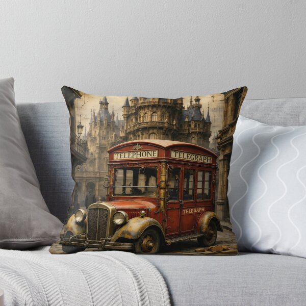 Item preview, Vintage Telephone Telegraph Van – Gothic Old City Steampunk Print designed and sold by Kaleidoscope Print.