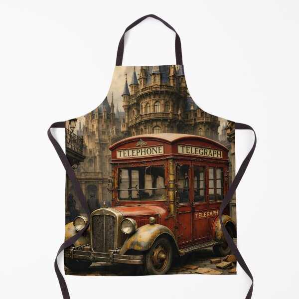 Item preview, Vintage Telephone Telegraph Van – Gothic Old City Steampunk Print designed and sold by Kaleidoscope Print.