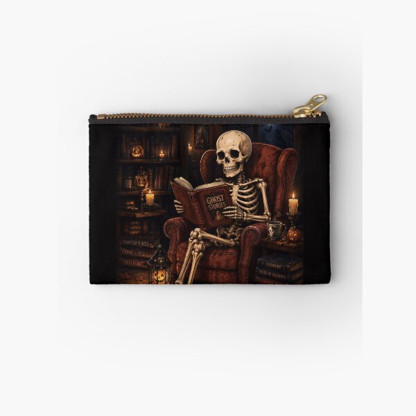 Item preview, Skeleton Reading Book Ghost Stories Halloween designed and sold by Soluna Studio.