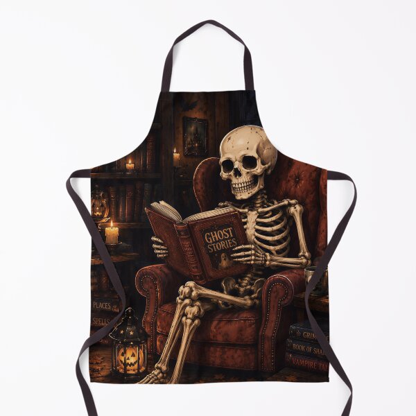 Item preview, Skeleton Reading Book Ghost Stories Halloween designed and sold by Soluna Studio.