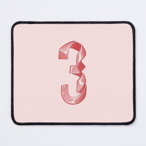 Item preview, Pattern Pink Ribbon Lettering, Number 3, alphabet typography designed and sold by 1centimetersqd.