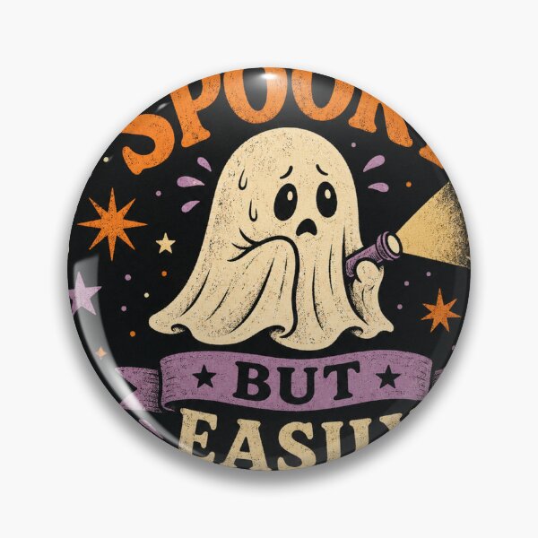 Item preview, Spooky but Easily Startled Nervous Halloween Ghost designed and sold by Peak Pop Designs | Funny Gifts, Cozy Art & Cute Animals .