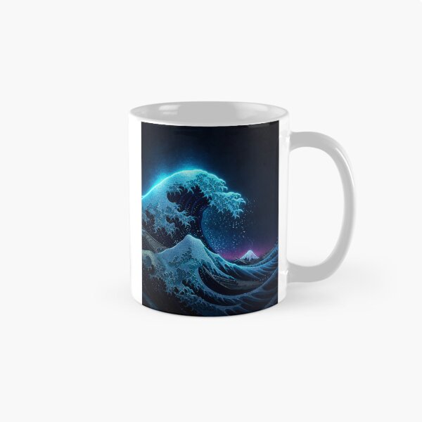 Item preview, Moonlight Glow Great Wave | Neon Ukiyo-e Re:Mix | Japanese Art | Hokusai designed and sold by vekotpu.