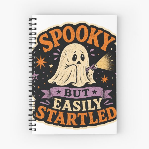 Item preview, Spooky but Easily Startled Nervous Halloween Ghost designed and sold by Peak Pop Designs | Funny Gifts, Cozy Art & Cute Animals .