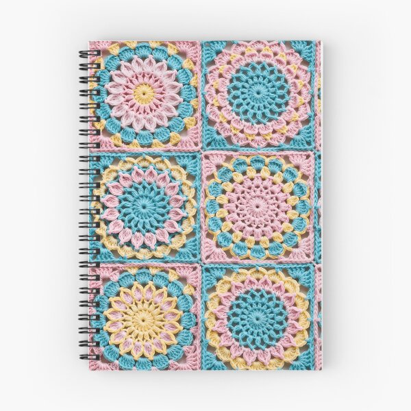 Item preview, Pastel Crochet Flower Square Pink Blue Yellow designed and sold by LuisWorks.