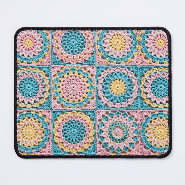 Item preview, Pastel Crochet Flower Square Pink Blue Yellow designed and sold by LuisWorks.