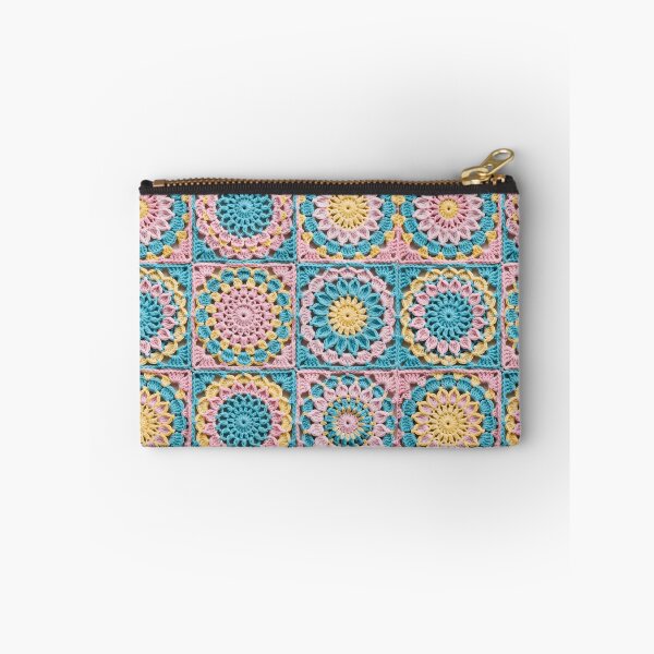 Item preview, Pastel Crochet Flower Square Pink Blue Yellow designed and sold by LuisWorks.