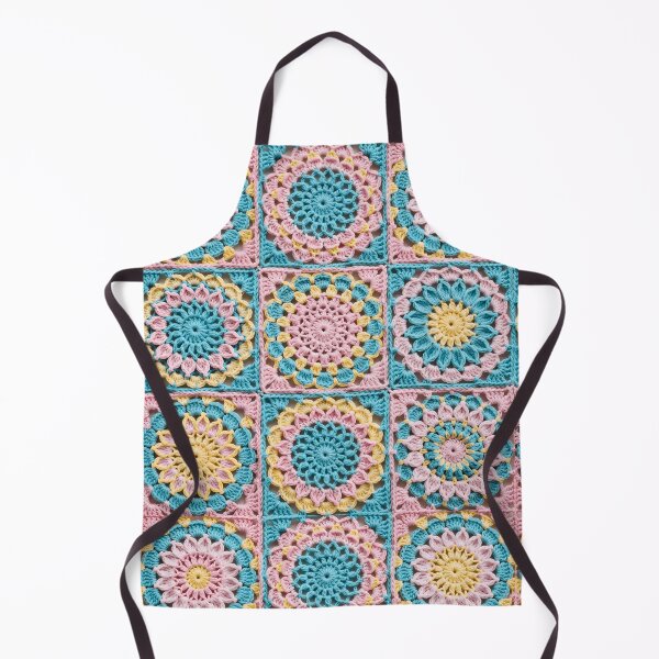 Item preview, Pastel Crochet Flower Square Pink Blue Yellow designed and sold by LuisWorks.