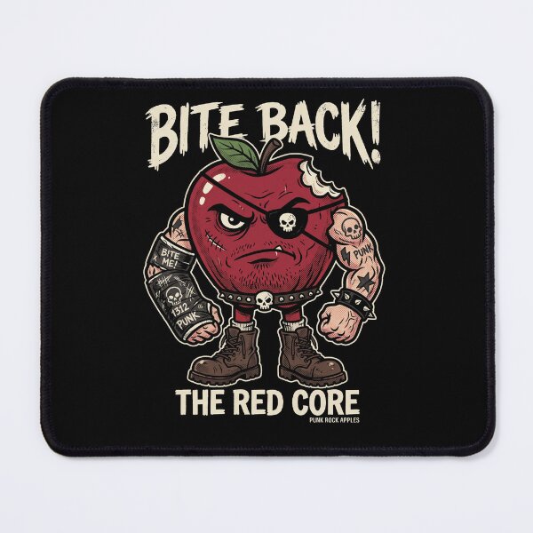 Item preview, Punk Rock Bad Apple Bite Back Retro Cartoon Mascot designed and sold by AdyKurniawan.