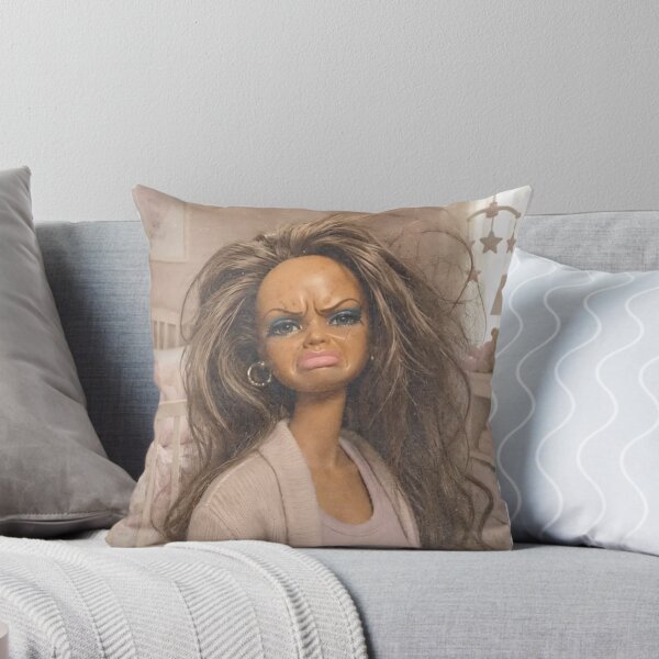 Item preview, Funny Exhausted Doll Face Meme Messy Hair Disgusted designed and sold by Devilians92.