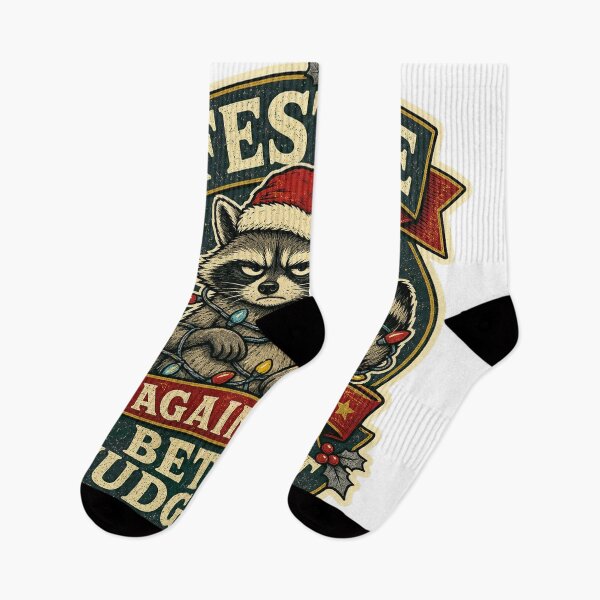 Item preview, Festive Against My Better Judgment Christmas Raccoon designed and sold by Peak Pop Designs | Funny Gifts, Cozy Art & Cute Animals .