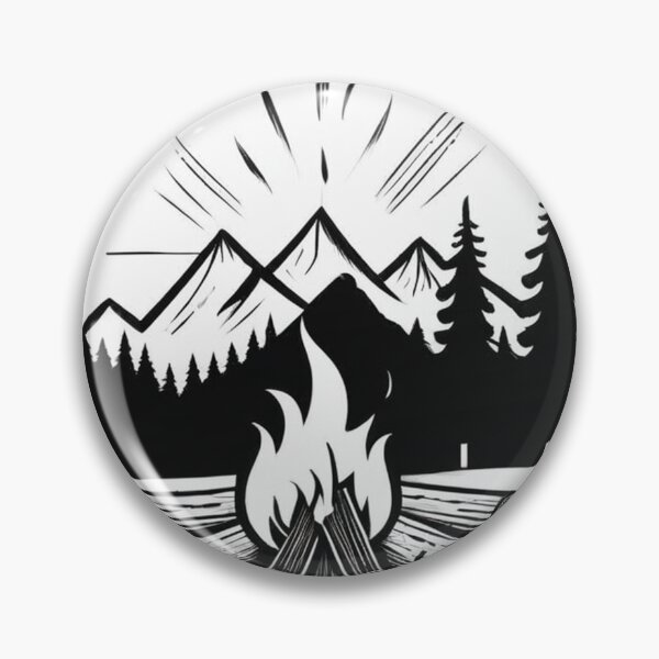 Item preview, Art - Stylized Mountain Landscape, Scouts and Nature Ambiance designed and sold by Reverso-Design.