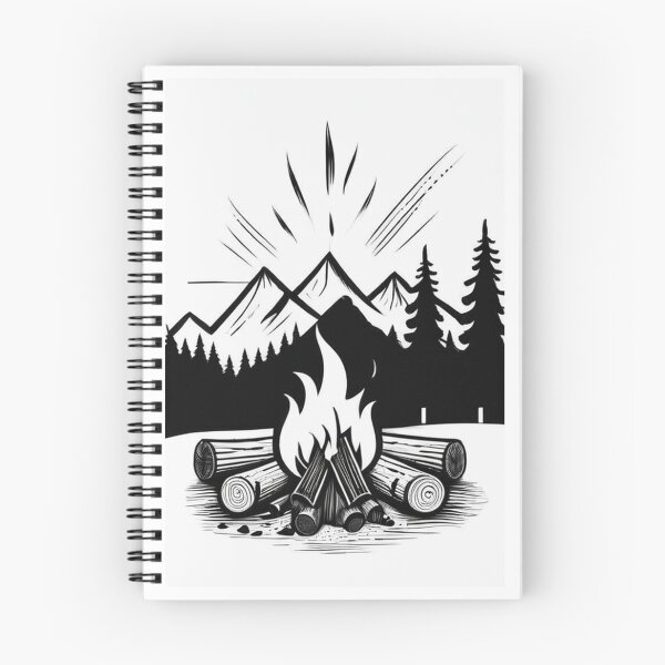 Item preview, Art - Stylized Mountain Landscape, Scouts and Nature Ambiance designed and sold by Reverso-Design.