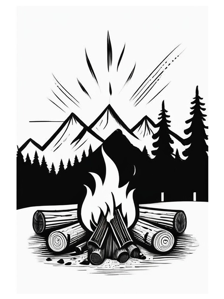 Thumbnail 5 von 5, A-Linien Kleid, Art - Stylized Mountain Landscape, Scouts and Nature Ambiance designt und verkauft von Reverso-Design.