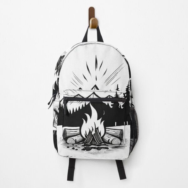 Item preview, Art - Stylized Mountain Landscape, Scouts and Nature Ambiance designed and sold by Reverso-Design.