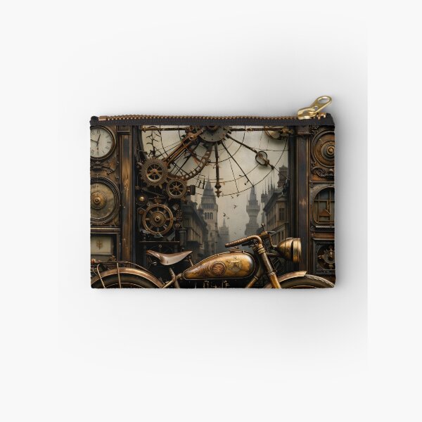 Item preview, Steampunk Motorcycle and Clockwork Workshop – Vintage Mechanical Fantasy Print designed and sold by Kaleidoscope Print.