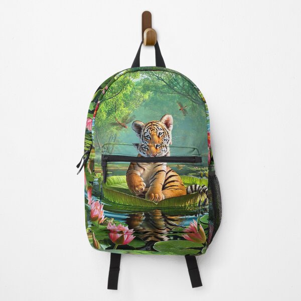 Item preview, Cute Tiger Cub On Lotus Leaf Jungle Fantasy designed and sold by jamesthomasw.