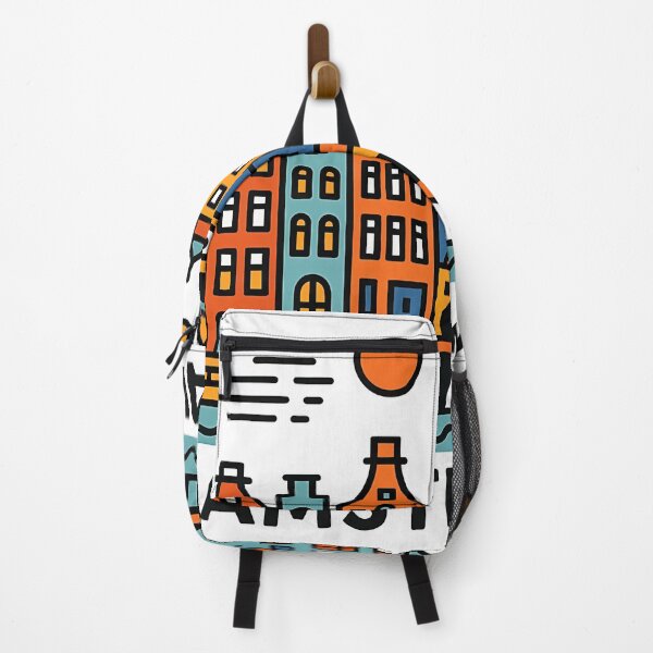 Item preview, Amsterdam Netherlands Travel Souvenir - Canal Houses & Bridge Illustration designed and sold by OzzFrequency.