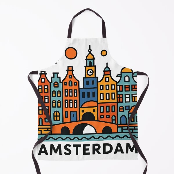 Item preview, Amsterdam Netherlands Travel Souvenir - Canal Houses & Bridge Illustration designed and sold by OzzFrequency.