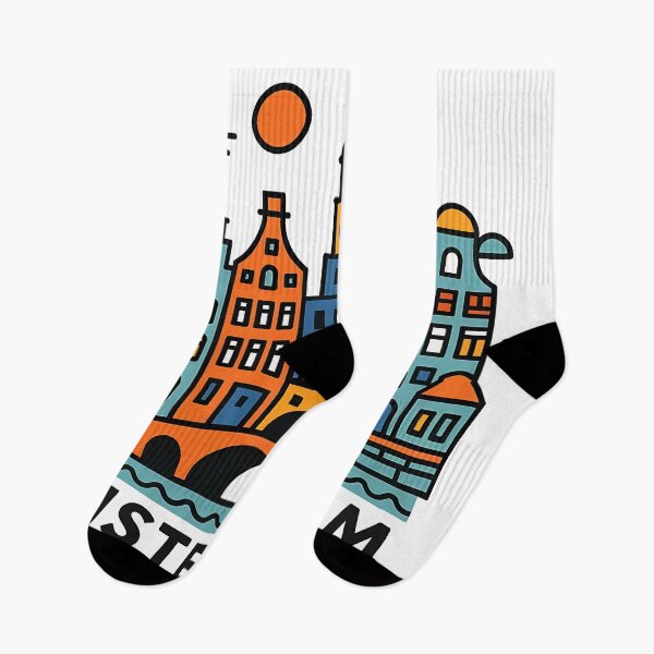 Item preview, Amsterdam Netherlands Travel Souvenir - Canal Houses & Bridge Illustration designed and sold by OzzFrequency.