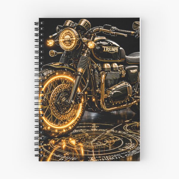 Item preview, Golden Neon Café Racer Motorcycle – Luxury Black Motorbike Art Print designed and sold by Kaleidoscope Print.