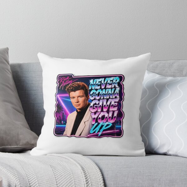 Item preview, Pegatina retro Synthwave de los 80: Nunca te abandonaré | Arte pop vaporwave neón Rickroll | Regalo vintage para amantes de la música designed and sold by CosmoMerchStore.