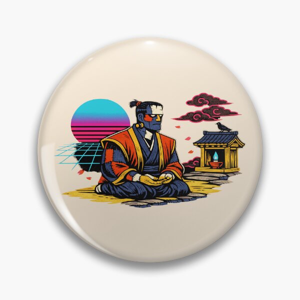 Item preview, Neon Ukiyo‑E Zen Samurai Frankenstein designed and sold by KungPowUnicorn.