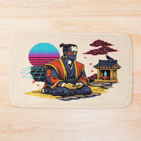 Item preview, Neon Ukiyo‑E Zen Samurai Frankenstein designed and sold by KungPowUnicorn.
