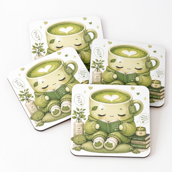 Item preview, Cozy Reading Cup Kawaii Sticker designed and sold by StickersHul.