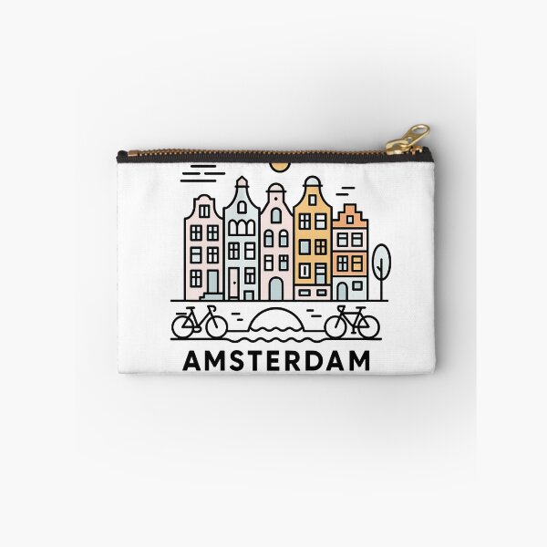 Item preview, Amsterdam Netherlands Travel Souvenir - Canal Houses & Bridge Illustration designed and sold by OzzFrequency.