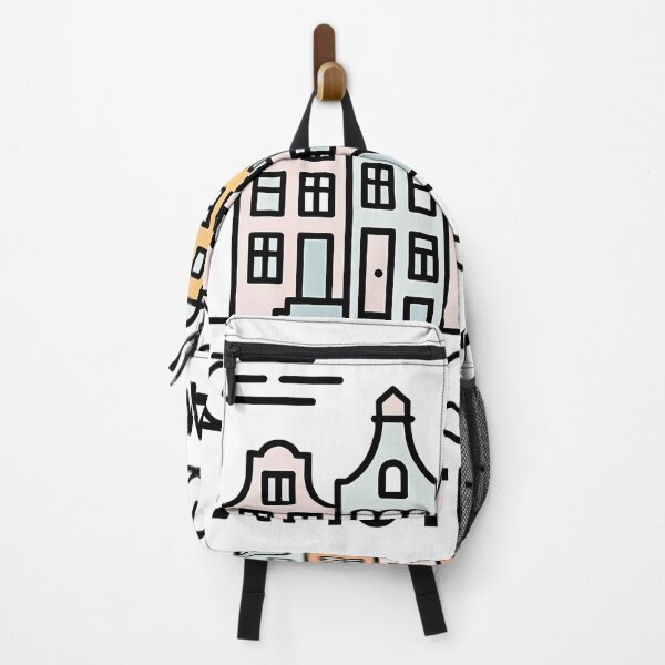 Item preview, Amsterdam Netherlands Travel Souvenir - Canal Houses & Bridge Illustration designed and sold by OzzFrequency.