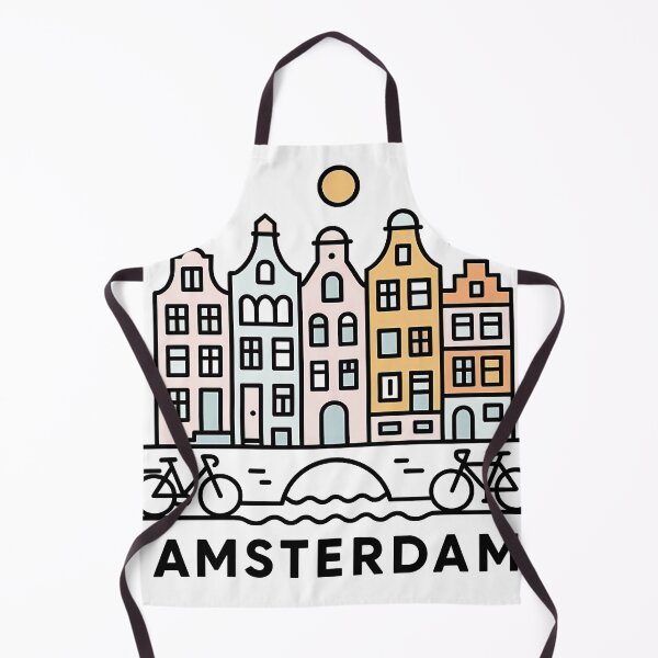Item preview, Amsterdam Netherlands Travel Souvenir - Canal Houses & Bridge Illustration designed and sold by OzzFrequency.