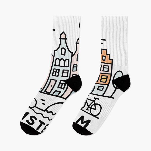 Item preview, Amsterdam Netherlands Travel Souvenir - Canal Houses & Bridge Illustration designed and sold by OzzFrequency.