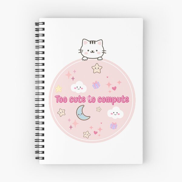 Item preview, Too Cute to Compute Kawaii Cat Moon and Stars designed and sold by Rehnair.