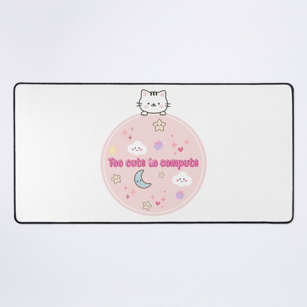 Item preview, Too Cute to Compute Kawaii Cat Moon and Stars designed and sold by Rehnair.