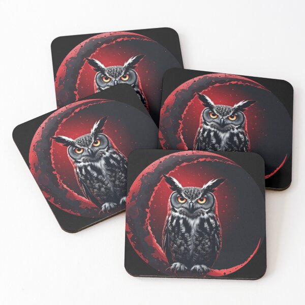 Item preview, Midnight Owl of the Blood Moon designed and sold by halibutgoatramb.