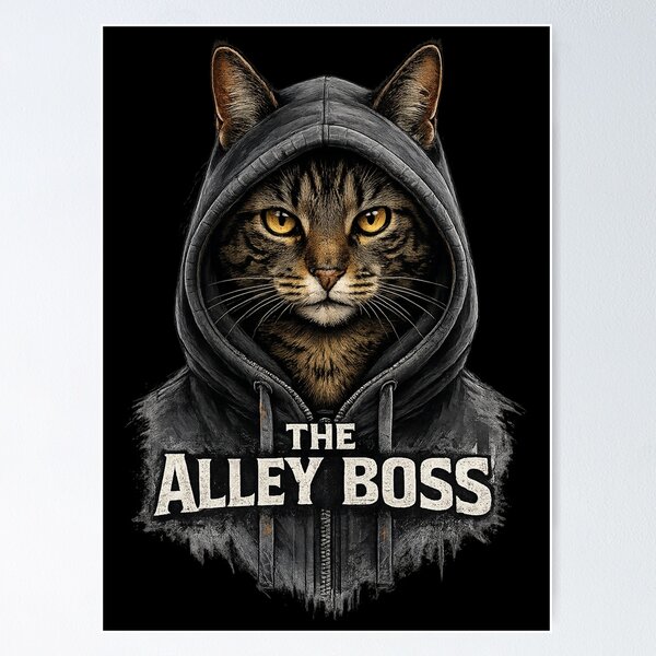 Item preview, The Alley Boss Cat Hoodie | Street Cat Graphic T-Shirt | Urban Tabby Cat Design | Cool Cat Lover Gift designed and sold by Kittcatking.