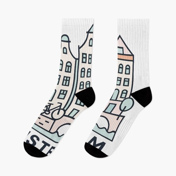 Item preview, Amsterdam Netherlands Travel Souvenir - Canal Houses & Bridge Illustration designed and sold by OzzFrequency.