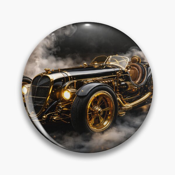 Item preview, Black and Gold Vintage Roadster – Luxury Retro Racing Car Print designed and sold by Kaleidoscope Print.