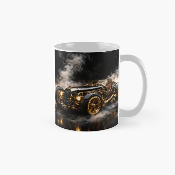 Item preview, Black and Gold Vintage Roadster – Luxury Retro Racing Car Print designed and sold by Kaleidoscope Print.